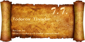 Todorov Tivadar névjegykártya